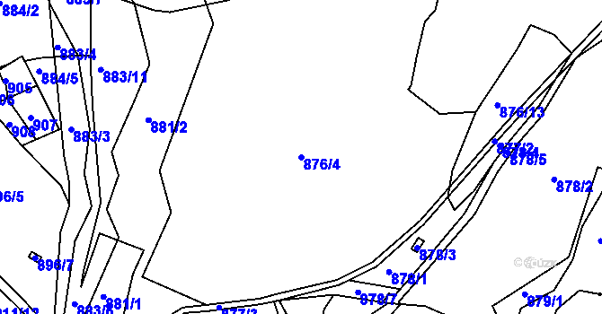 Parcela st. 876/4 v KÚ Lípa nad Dřevnicí, Katastrální mapa