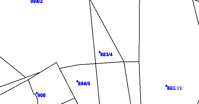 Parcela st. 883/4 v KÚ Lípa nad Dřevnicí, Katastrální mapa