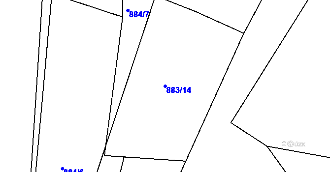Parcela st. 883/14 v KÚ Lípa nad Dřevnicí, Katastrální mapa