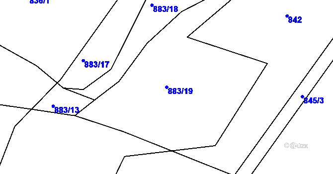 Parcela st. 883/19 v KÚ Lípa nad Dřevnicí, Katastrální mapa
