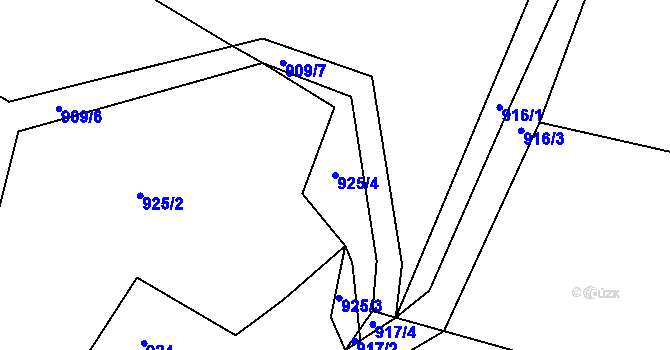 Parcela st. 925/4 v KÚ Lípa nad Dřevnicí, Katastrální mapa
