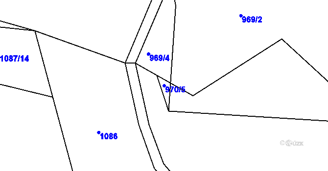 Parcela st. 970/5 v KÚ Lípa nad Dřevnicí, Katastrální mapa