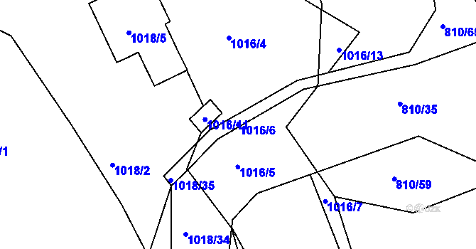 Parcela st. 1016/6 v KÚ Lípa nad Dřevnicí, Katastrální mapa