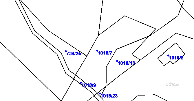 Parcela st. 1018/7 v KÚ Lípa nad Dřevnicí, Katastrální mapa