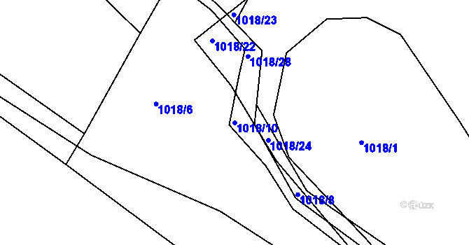 Parcela st. 1018/10 v KÚ Lípa nad Dřevnicí, Katastrální mapa
