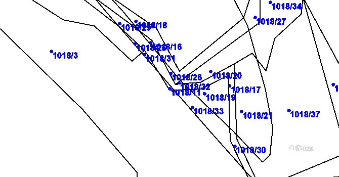 Parcela st. 1018/11 v KÚ Lípa nad Dřevnicí, Katastrální mapa
