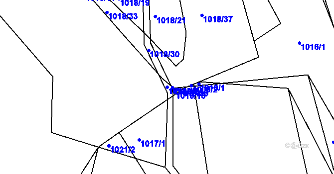 Parcela st. 1018/12 v KÚ Lípa nad Dřevnicí, Katastrální mapa