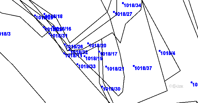 Parcela st. 1018/17 v KÚ Lípa nad Dřevnicí, Katastrální mapa