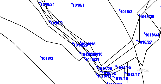 Parcela st. 1018/18 v KÚ Lípa nad Dřevnicí, Katastrální mapa