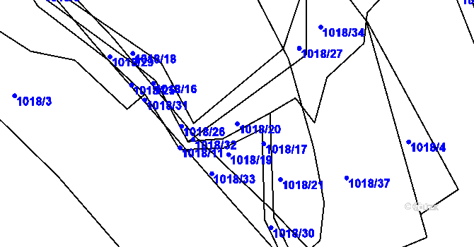 Parcela st. 1018/20 v KÚ Lípa nad Dřevnicí, Katastrální mapa