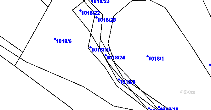 Parcela st. 1018/24 v KÚ Lípa nad Dřevnicí, Katastrální mapa