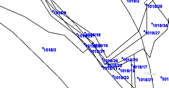 Parcela st. 1018/25 v KÚ Lípa nad Dřevnicí, Katastrální mapa