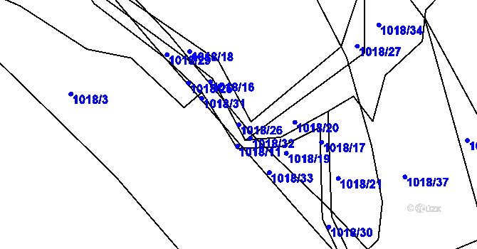Parcela st. 1018/26 v KÚ Lípa nad Dřevnicí, Katastrální mapa