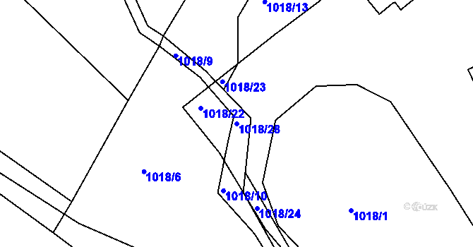 Parcela st. 1018/28 v KÚ Lípa nad Dřevnicí, Katastrální mapa