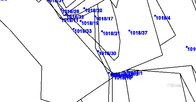 Parcela st. 1018/30 v KÚ Lípa nad Dřevnicí, Katastrální mapa