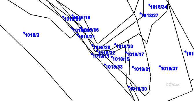 Parcela st. 1018/32 v KÚ Lípa nad Dřevnicí, Katastrální mapa