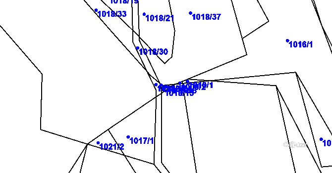 Parcela st. 1018/36 v KÚ Lípa nad Dřevnicí, Katastrální mapa