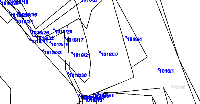 Parcela st. 1018/37 v KÚ Lípa nad Dřevnicí, Katastrální mapa