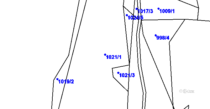 Parcela st. 1021/1 v KÚ Lípa nad Dřevnicí, Katastrální mapa