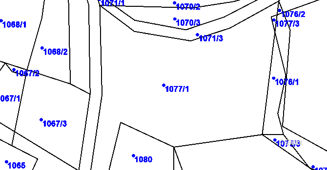 Parcela st. 1077/1 v KÚ Lípa nad Dřevnicí, Katastrální mapa
