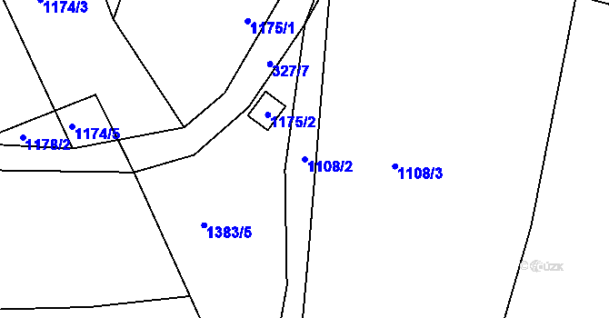 Parcela st. 1108/2 v KÚ Lípa nad Dřevnicí, Katastrální mapa