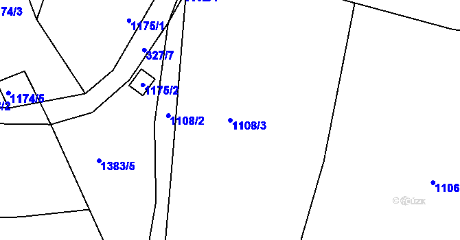 Parcela st. 1108/3 v KÚ Lípa nad Dřevnicí, Katastrální mapa