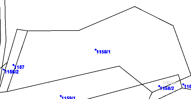 Parcela st. 1158/1 v KÚ Lípa nad Dřevnicí, Katastrální mapa