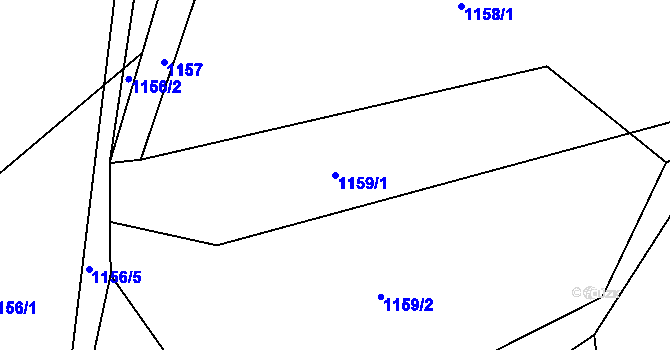Parcela st. 1159/1 v KÚ Lípa nad Dřevnicí, Katastrální mapa
