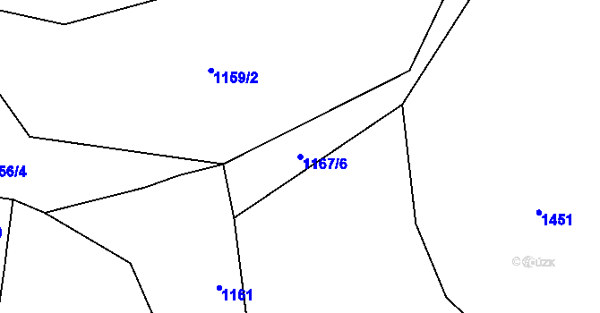 Parcela st. 1167/6 v KÚ Lípa nad Dřevnicí, Katastrální mapa