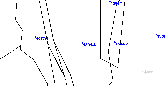 Parcela st. 1301/4 v KÚ Lípa nad Dřevnicí, Katastrální mapa
