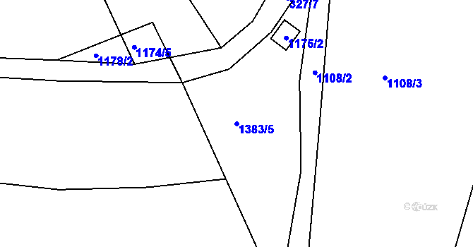 Parcela st. 1383/5 v KÚ Lípa nad Dřevnicí, Katastrální mapa