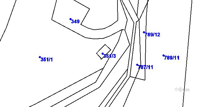 Parcela st. 351/3 v KÚ Lípa nad Dřevnicí, Katastrální mapa