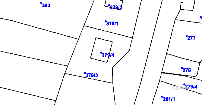 Parcela st. 379/4 v KÚ Lípa nad Dřevnicí, Katastrální mapa