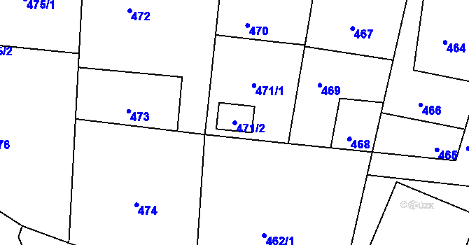 Parcela st. 471/2 v KÚ Lípa nad Dřevnicí, Katastrální mapa