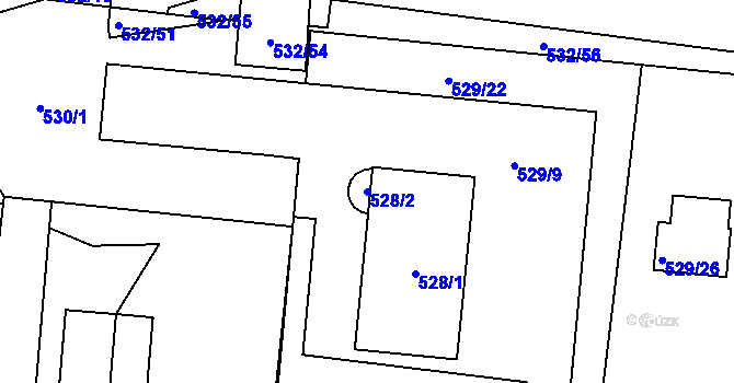 Parcela st. 528/2 v KÚ Lípa nad Dřevnicí, Katastrální mapa