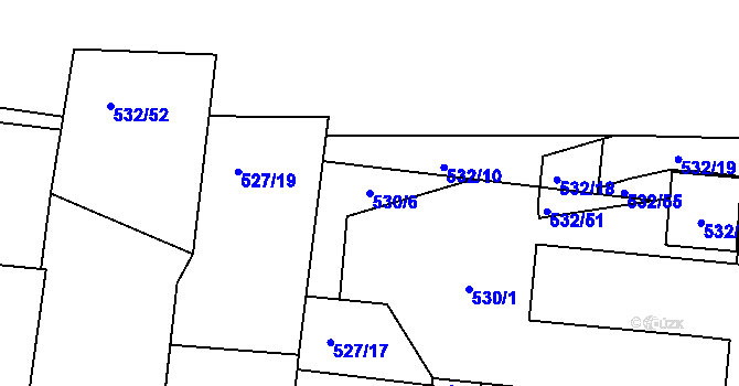 Parcela st. 530/6 v KÚ Lípa nad Dřevnicí, Katastrální mapa