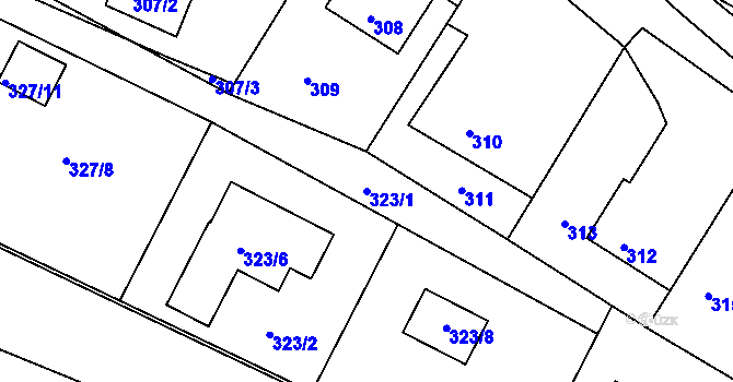 Parcela st. 323/1 v KÚ Lípa nad Dřevnicí, Katastrální mapa