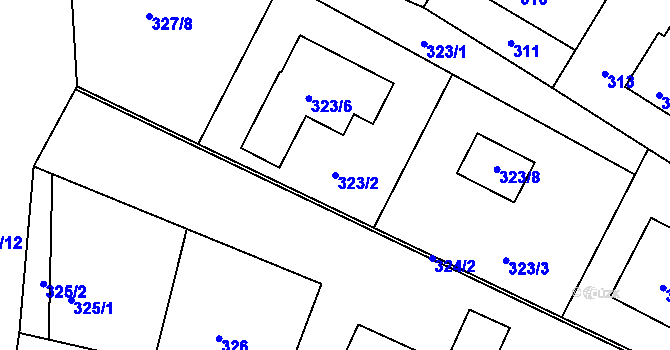 Parcela st. 323/2 v KÚ Lípa nad Dřevnicí, Katastrální mapa