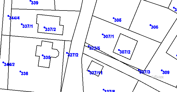 Parcela st. 323/5 v KÚ Lípa nad Dřevnicí, Katastrální mapa