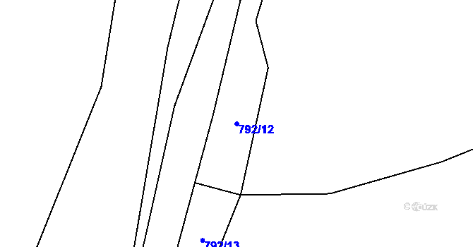 Parcela st. 792/12 v KÚ Lípa nad Dřevnicí, Katastrální mapa