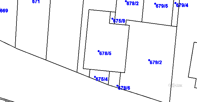 Parcela st. 678/5 v KÚ Lípa nad Dřevnicí, Katastrální mapa