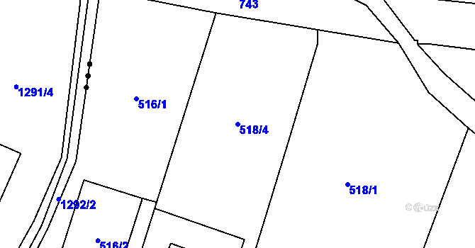 Parcela st. 518/4 v KÚ Lípa nad Dřevnicí, Katastrální mapa