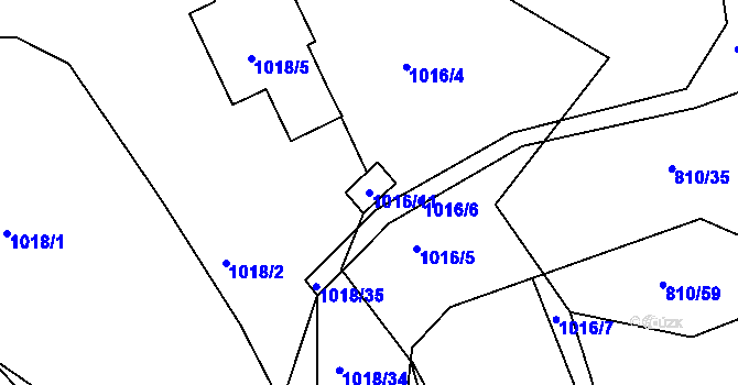 Parcela st. 1016/11 v KÚ Lípa nad Dřevnicí, Katastrální mapa