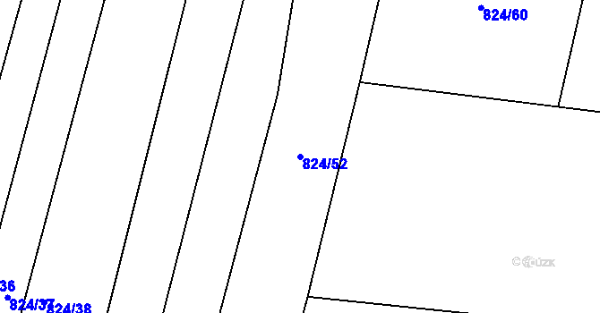 Parcela st. 824/52 v KÚ Lípa nad Dřevnicí, Katastrální mapa