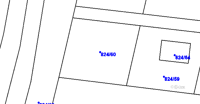 Parcela st. 824/60 v KÚ Lípa nad Dřevnicí, Katastrální mapa