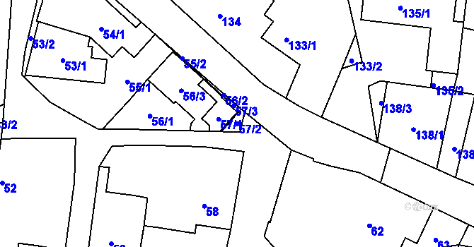 Parcela st. 57/2 v KÚ Lípa nad Dřevnicí, Katastrální mapa