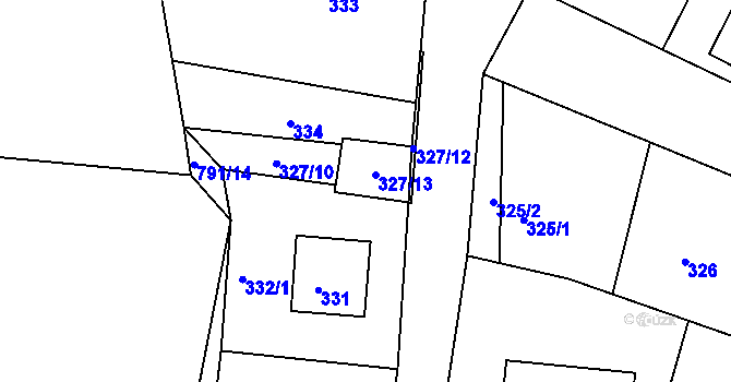 Parcela st. 332/2 v KÚ Lípa nad Dřevnicí, Katastrální mapa