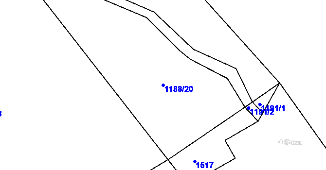 Parcela st. 1188/20 v KÚ Lípa nad Dřevnicí, Katastrální mapa