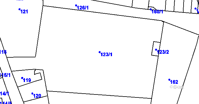 Parcela st. 123/1 v KÚ Lípa nad Dřevnicí, Katastrální mapa