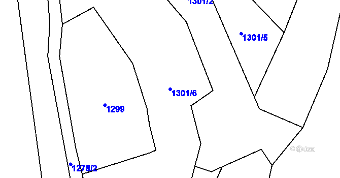 Parcela st. 1301/6 v KÚ Lípa nad Dřevnicí, Katastrální mapa